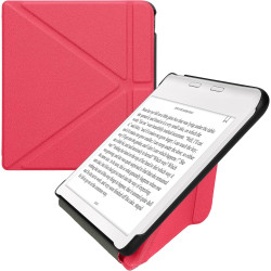 kwmobile Étui Compatible avec Kobo Libra Colour Coque - Étui à Rabat magnétique Tablette eReader Similicuir - Rose Fluo
