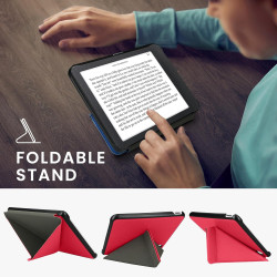 kwmobile Étui Compatible avec Kobo Libra Colour Coque - Étui à Rabat magnétique Tablette eReader Similicuir - Rose Fluo