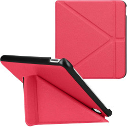 kwmobile Étui Compatible avec Kobo Libra Colour Coque - Étui à Rabat magnétique Tablette eReader Similicuir - Rose Fluo
