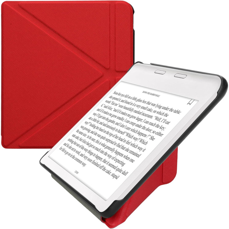 kwmobile Étui Compatible avec Kobo Libra Colour Coque - Étui à Rabat magnétique Tablette eReader Similicuir - Rouge foncé