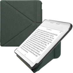 kwmobile Étui Compatible avec Kobo Libra Colour Coque - Étui à Rabat magnétique Tablette eReader Similicuir - Vert foncé