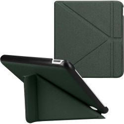 kwmobile Étui Compatible avec Kobo Libra Colour Coque - Étui à Rabat magnétique Tablette eReader Similicuir - Vert foncé