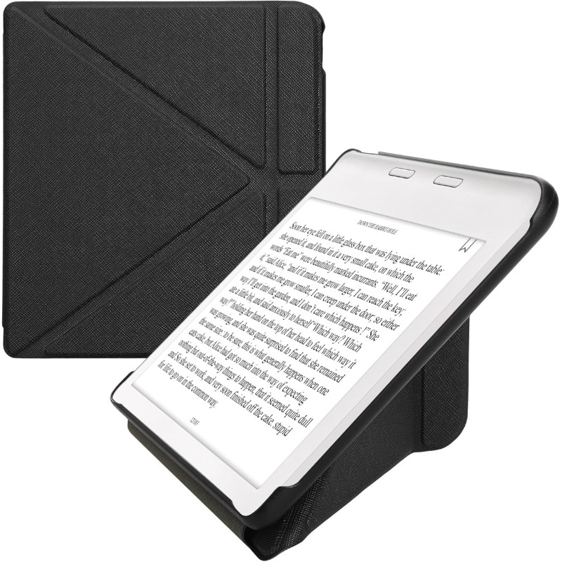 kwmobile Étui Compatible avec Kobo Libra Colour Coque - Étui à Rabat magnétique Tablette eReader Similicuir - Noir