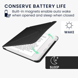 kwmobile Étui Compatible avec Kobo Libra Colour Coque - Étui à Rabat magnétique Tablette eReader Similicuir - Noir