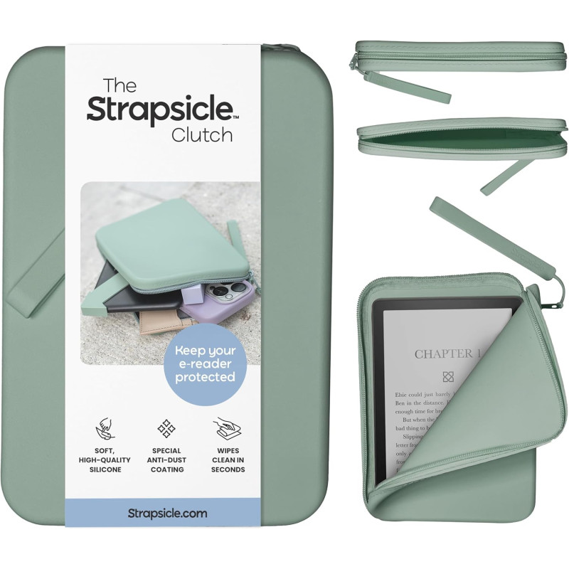 Pochette en silicone strapsicle pour kindle et liseuses électroniques – sac multi-usage pour téléphone, portefeuille et clés – c
