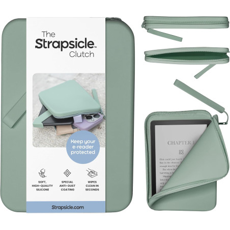 Pochette en silicone strapsicle pour kindle et liseuses électroniques – sac multi-usage pour téléphone, portefeuille et clés – c