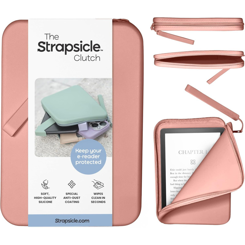 Strapsicle pochette en silicone pour kindle et liseuses électroniques – sac multifonction pour téléphone, portefeuille et clés –