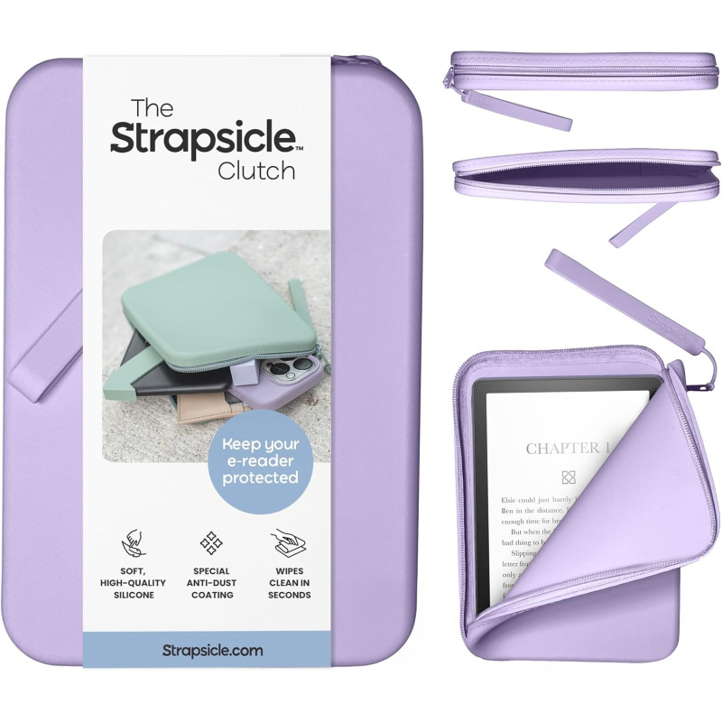 Strapsicle pochette en silicone pour kindle et liseuses électroniques – sac multifonction pour téléphone, portefeuille et clés –