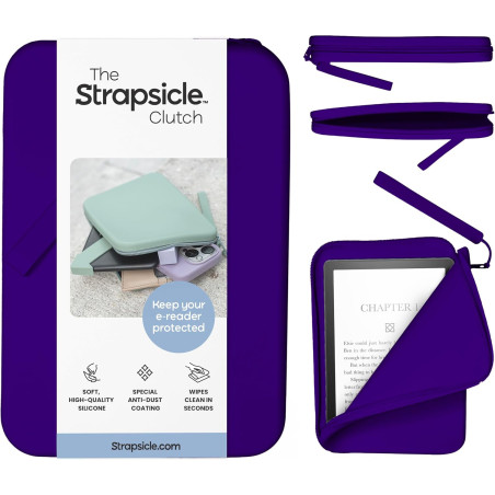 Strapsicle pochette en silicone pour kindle et liseuses électroniques – sac multifonction pour téléphone, portefeuille et clés –