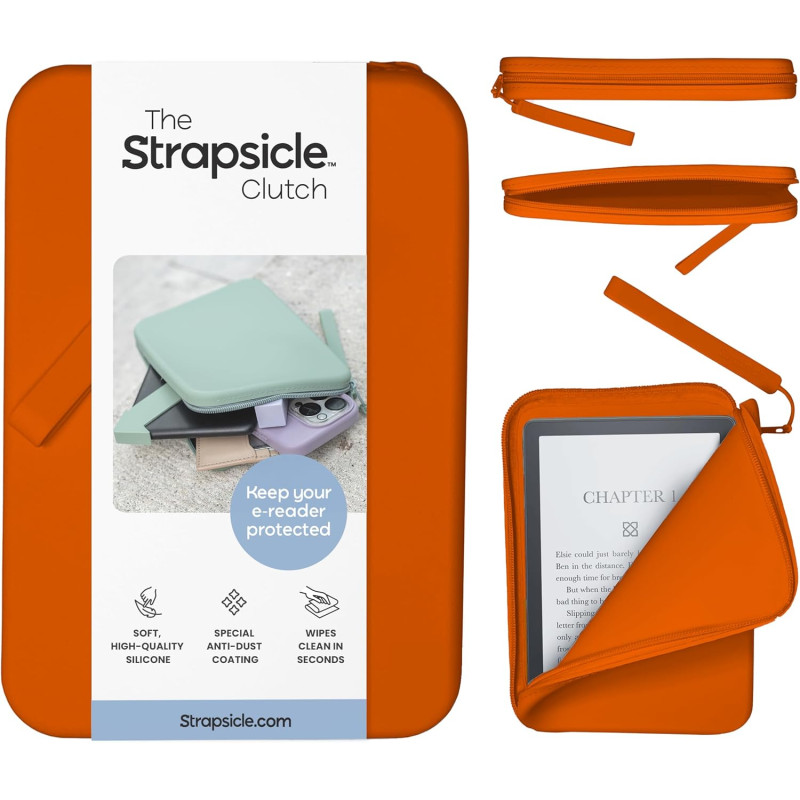 Strapsicle pochette en silicone pour kindle et liseuses électroniques – sac multifonction pour téléphone, portefeuille et clés –