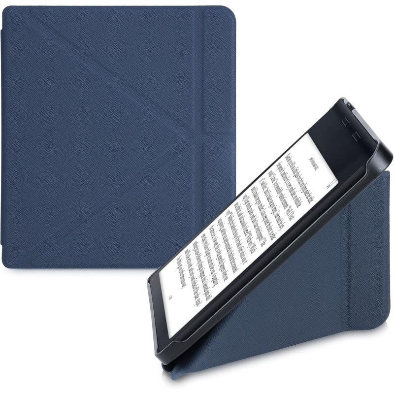 kwmobile Étui Compatible avec Kobo Sage Coque - Étui à Rabat magnétique Tablette eReader Similicuir - Bleu foncé