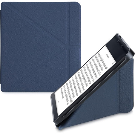 kwmobile Étui Compatible avec Kobo Sage Coque - Étui à Rabat magnétique Tablette eReader Similicuir - Bleu foncé