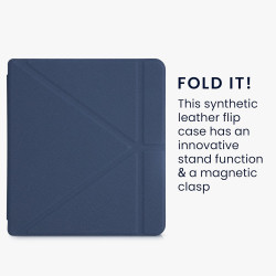 kwmobile Étui Compatible avec Kobo Sage Coque - Étui à Rabat magnétique Tablette eReader Similicuir - Bleu foncé