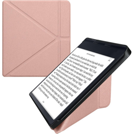 kwmobile Étui Compatible avec Kobo Sage Coque - Étui à Rabat magnétique Tablette eReader Similicuir - Or Rose
