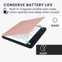 kwmobile Étui Compatible avec Kobo Sage Coque - Étui à Rabat magnétique Tablette eReader Similicuir - Or Rose