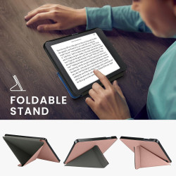 kwmobile Étui Compatible avec Kobo Sage Coque - Étui à Rabat magnétique Tablette eReader Similicuir - Or Rose