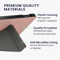 kwmobile Étui Compatible avec Kobo Sage Coque - Étui à Rabat magnétique Tablette eReader Similicuir - Or Rose