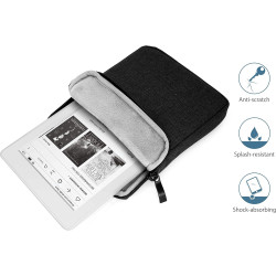 Mygadget pochette nylon pour tablette jusqu'à 6 pouces - protection pour 17 x 12,5 cm - ex. kindle paperblanc - soft touch noir
