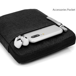 Mygadget pochette nylon pour tablette jusqu'à 6 pouces - protection pour 17 x 12,5 cm - ex. kindle paperblanc - soft touch noir