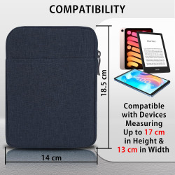Mygadget pochette nylon pour tablette jusqu'à 6 pouces - protection pour 17 x 12,5 cm - ex. kindle paperblanc - bleu foncé