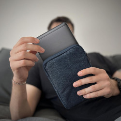 Mygadget pochette nylon pour tablette jusqu'à 6 pouces - protection pour 17 x 12,5 cm - ex. kindle paperblanc - bleu foncé