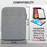 Mygadget pochette nylon pour tablette jusqu'à 6 pouces - protection pour 17 x 12,5 cm - ex. kindle paperblanc - soft touch gris