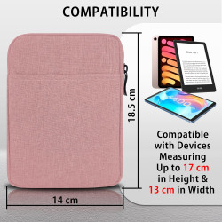 Mygadget pochette nylon pour tablette jusqu'à 6 pouces - protection pour 17 x 12,5 cm - ex. kindle paperblanc - soft touch rose