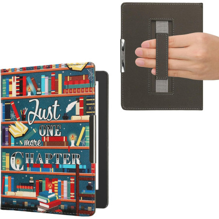 kwmobile Étui Compatible avec Kobo Aura H2O Edition 2 Coque - Étui à Rabat magnétique Tablette eReader Similicuir avec Sangle - 