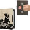 Kwmobile étui compatible avec kobo aura h2o edition 2 coque - étui à rabat magnétique tablette ereader similicuir avec sangle - 