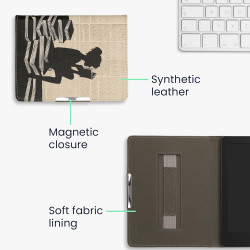 Kwmobile étui compatible avec kobo aura h2o edition 2 coque - étui à rabat magnétique tablette ereader similicuir avec sangle - 