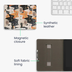 Kwmobile étui compatible avec kobo aura h2o edition 2 coque - étui à rabat magnétique tablette ereader similicuir avec sangle - 
