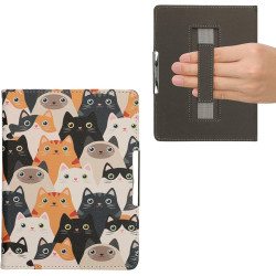 Kwmobile étui compatible avec kobo aura h2o edition 2 coque - étui à rabat magnétique tablette ereader similicuir avec sangle - 