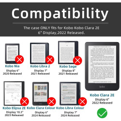 Coque pour Kobo Clara 2E 2022 de 6 pouces, ultra transparente, souple et flexible, en TPU avec mise en veille/réveil automatique