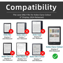Coque pour Kobo Clara Color 2024 de 6 pouces, ultra transparente, souple, souple, en TPU, avec mise en veille/réveil automatique