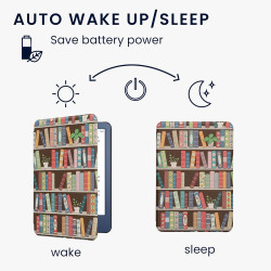 kwmobile Étui Compatible avec Amazon Kindle (2022/2024) Coque - Étui à Rabat magnétique Tablette eReader Similicuir - Bleu-Vert-