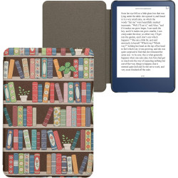 kwmobile Étui Compatible avec Amazon Kindle (2022/2024) Coque - Étui à Rabat magnétique Tablette eReader Similicuir - Bleu-Vert-