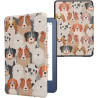 kwmobile Étui Compatible avec Amazon Kindle (2022/2024) Coque - Étui à Rabat magnétique Tablette eReader Similicuir - Blanc-Marr