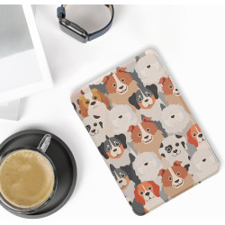 kwmobile Étui Compatible avec Amazon Kindle (2022/2024) Coque - Étui à Rabat magnétique Tablette eReader Similicuir - Blanc-Marr