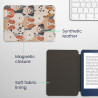 kwmobile Étui Compatible avec Amazon Kindle (2022/2024) Coque - Étui à Rabat magnétique Tablette eReader Similicuir - Blanc-Marr