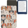 kwmobile Étui Compatible avec Amazon Kindle (2022/2024) Coque - Étui à Rabat magnétique Tablette eReader Similicuir - Blanc-Marr