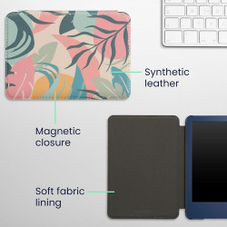 kwmobile Étui Compatible avec Amazon Kindle (2022/2024) Coque - Étui à Rabat magnétique Tablette eReader Similicuir - Rose Clair