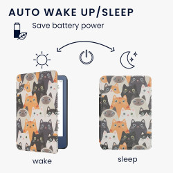 Kwmobile étui compatible avec amazon kindle (2022/2024) coque - étui à rabat magnétique tablette ereader similicuir - orange-noi
