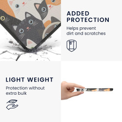 Kwmobile étui compatible avec amazon kindle (2022/2024) coque - étui à rabat magnétique tablette ereader similicuir - orange-noi
