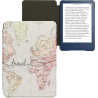 kwmobile Étui Compatible avec Amazon Kindle (2022/2024) Coque - Étui à Rabat magnétique Tablette eReader Similicuir - Noir-Multi