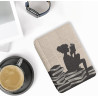 Kwmobile étui compatible avec amazon kindle (2022/2024) coque - étui à rabat magnétique tablette ereader similicuir - noir-beige