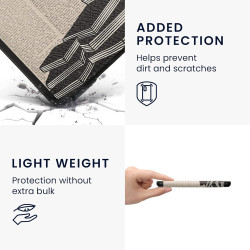 Kwmobile étui compatible avec amazon kindle (2022/2024) coque - étui à rabat magnétique tablette ereader similicuir - noir-beige