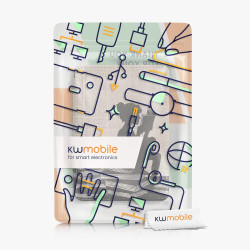 Kwmobile étui compatible avec amazon kindle (2022/2024) coque - étui à rabat magnétique tablette ereader similicuir - noir-beige
