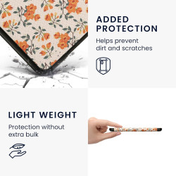 Kwmobile étui compatible avec amazon kindle (2022/2024) coque - étui à rabat magnétique tablette ereader similicuir - jaune-vert