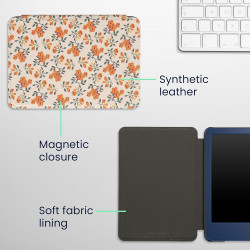 Kwmobile étui compatible avec amazon kindle (2022/2024) coque - étui à rabat magnétique tablette ereader similicuir - jaune-vert