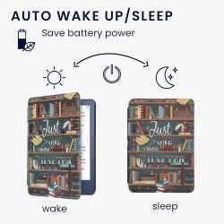 kwmobile Étui Compatible avec Amazon Kindle (2022/2024) Coque - Étui à Rabat magnétique Tablette eReader Similicuir - Multicolor